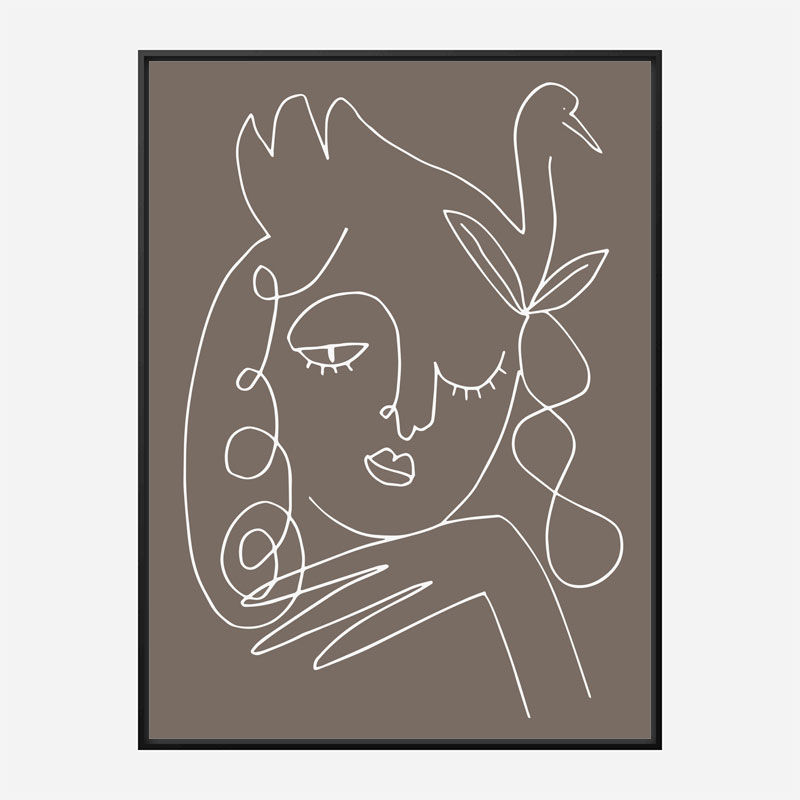 The Swan Brown Wall Art Print The Swan Brown Wall Art Print