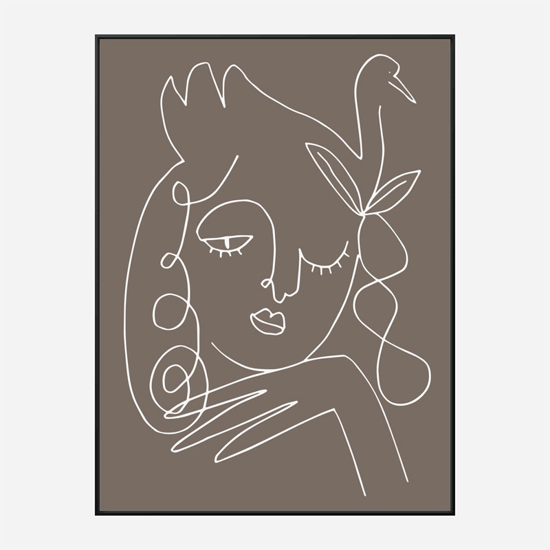 The Swan Brown Wall Art Print The Swan Brown Wall Art Print