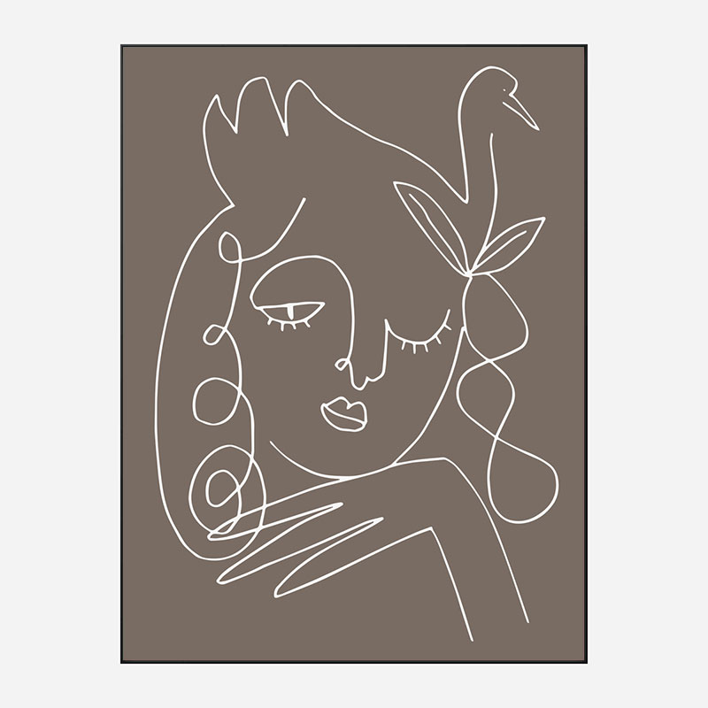 The Swan Brown Wall Art Print The Swan Brown Wall Art Print