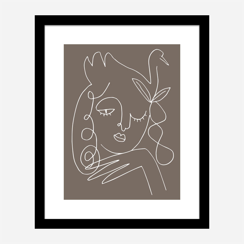 The Swan Brown Wall Art Print The Swan Brown Wall Art Print