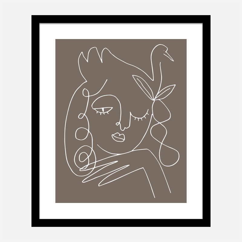 The Swan Brown Wall Art Print The Swan Brown Wall Art Print