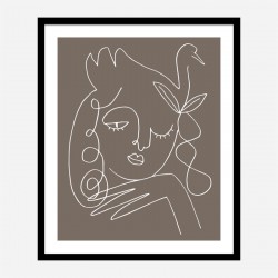 The Swan Brown Wall Art Print