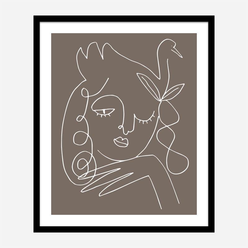 The Swan Brown Wall Art Print The Swan Brown Wall Art Print