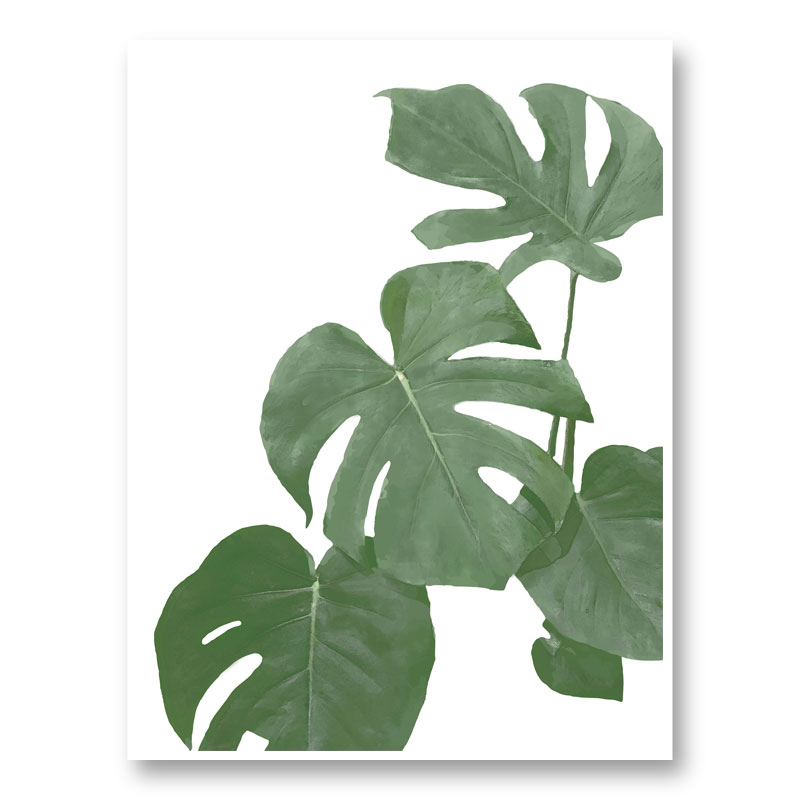 Monstera Aqua 03 Wall Art Print