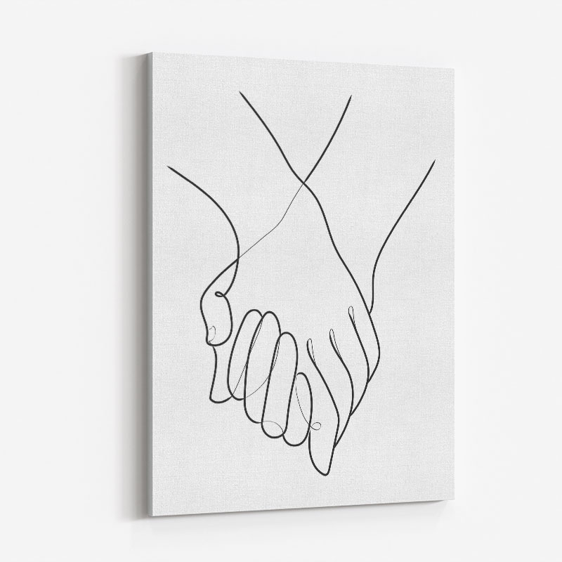 Holding Hands Lines Wall Art Print