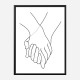 Holding Hands Lines Wall Art Print