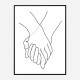 Holding Hands Lines Wall Art Print