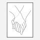 Holding Hands Lines Wall Art Print