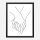 Holding Hands Lines Wall Art Print