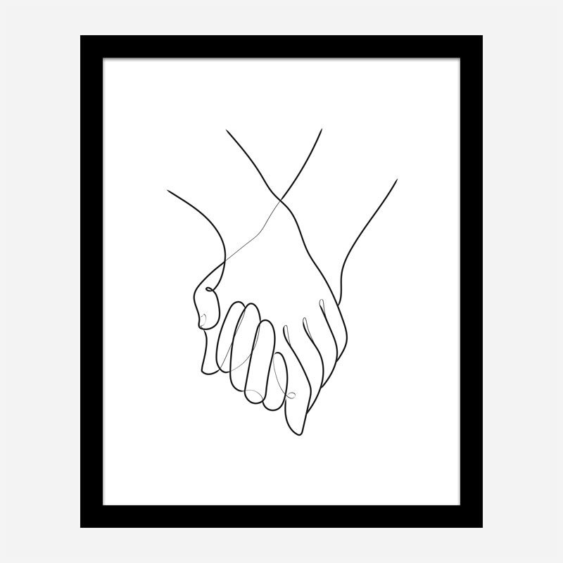 Holding Hands Lines Wall Art Print