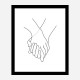 Holding Hands Lines Wall Art Print