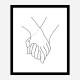 Holding Hands Lines Wall Art Print