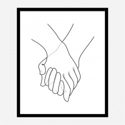 Holding Hands Lines Wall Art Print