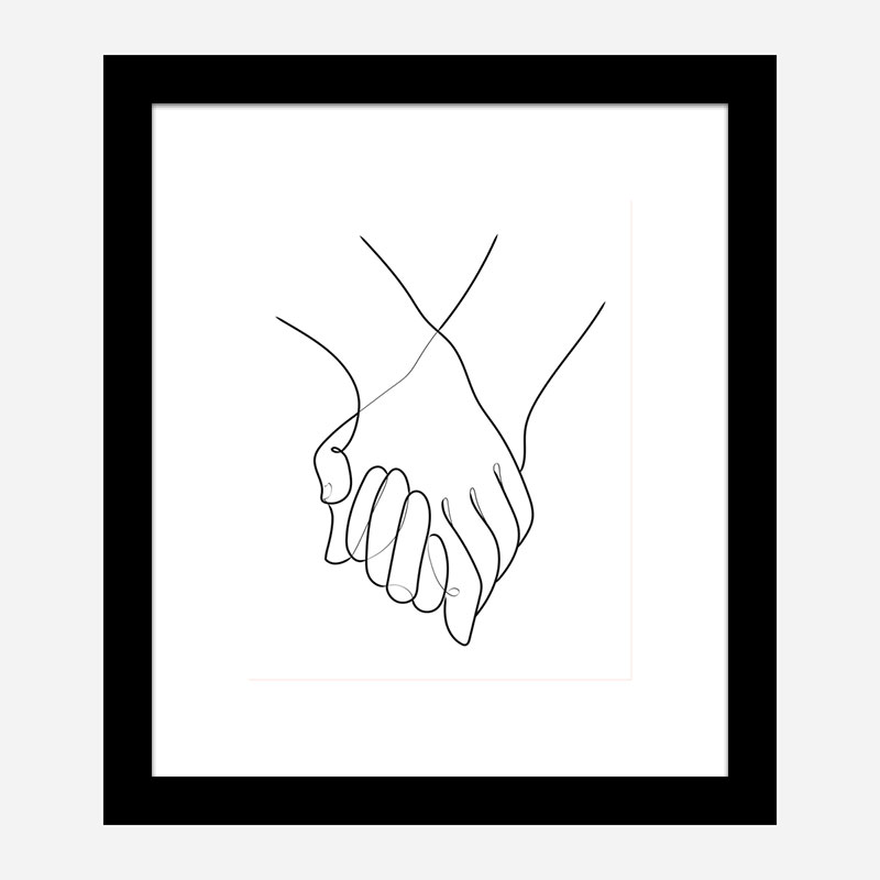 Holding Hands Lines Wall Art Print