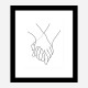 Holding Hands Lines Wall Art Print