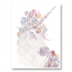 Floral Unicorn Wall Art Print