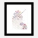 Floral Unicorn Wall Art Print