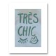 Tres Chic Blue Large Border Wall Art Print Tres Chic Blue Large Border Wall Art Print