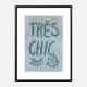 Tres Chic Blue Large Border Wall Art Print Tres Chic Blue Large Border Wall Art Print