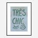 Tres Chic Blue Large Border Wall Art Print Tres Chic Blue Large Border Wall Art Print