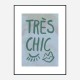 Tres Chic Blue Large Border Wall Art Print Tres Chic Blue Large Border Wall Art Print