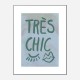 Tres Chic Blue Large Border Wall Art Print Tres Chic Blue Large Border Wall Art Print