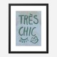 Tres Chic Blue Large Border Wall Art Print Tres Chic Blue Large Border Wall Art Print