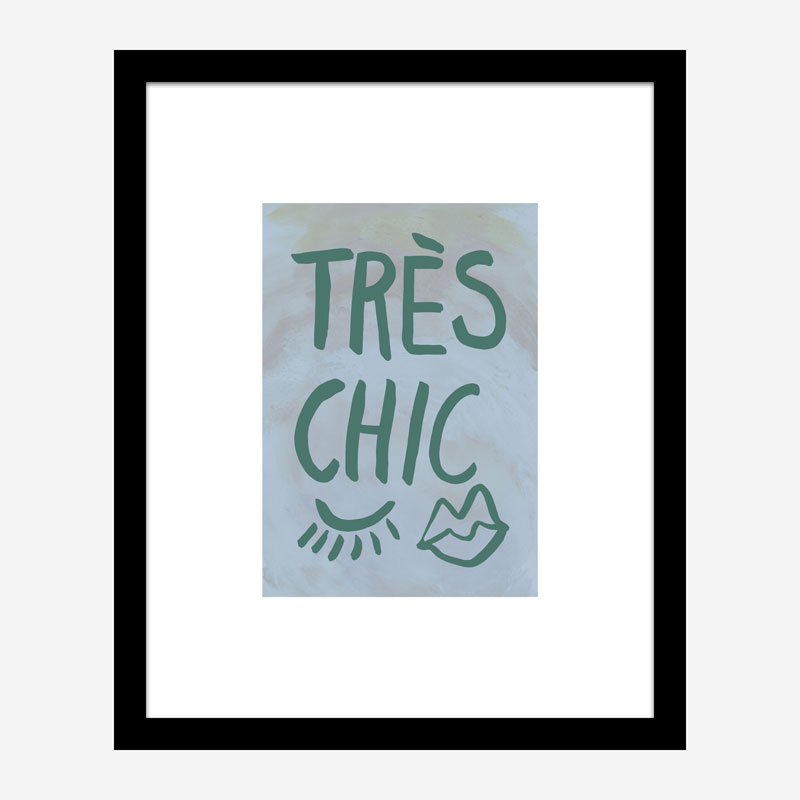 Tres Chic Blue Large Border Wall Art Print Tres Chic Blue Large Border Wall Art Print