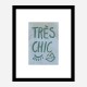 Tres Chic Blue Large Border Wall Art Print Tres Chic Blue Large Border Wall Art Print