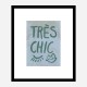 Tres Chic Blue Large Border Wall Art Print Tres Chic Blue Large Border Wall Art Print