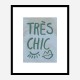 Tres Chic Blue Large Border Wall Art Print Tres Chic Blue Large Border Wall Art Print