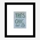 Tres Chic Blue Large Border Wall Art Print Tres Chic Blue Large Border Wall Art Print