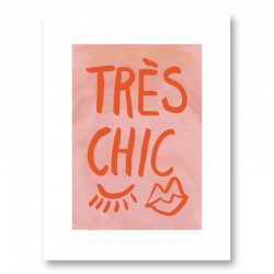 Tres Chic Pink Large Border Wall Art Print