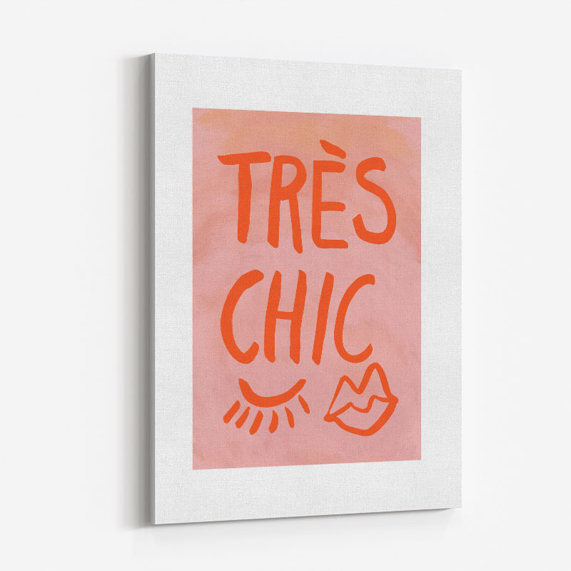 Tres Chic Pink Large Border Wall Art Print Tres Chic Pink Large Border Wall Art Print