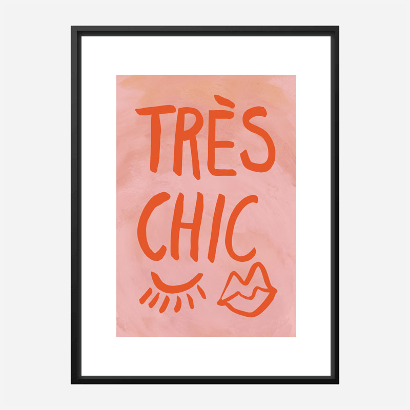 Tres Chic Pink Large Border Wall Art Print Tres Chic Pink Large Border Wall Art Print