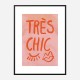 Tres Chic Pink Large Border Wall Art Print