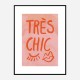 Tres Chic Pink Large Border Wall Art Print Tres Chic Pink Large Border Wall Art Print