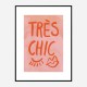 Tres Chic Pink Large Border Wall Art Print