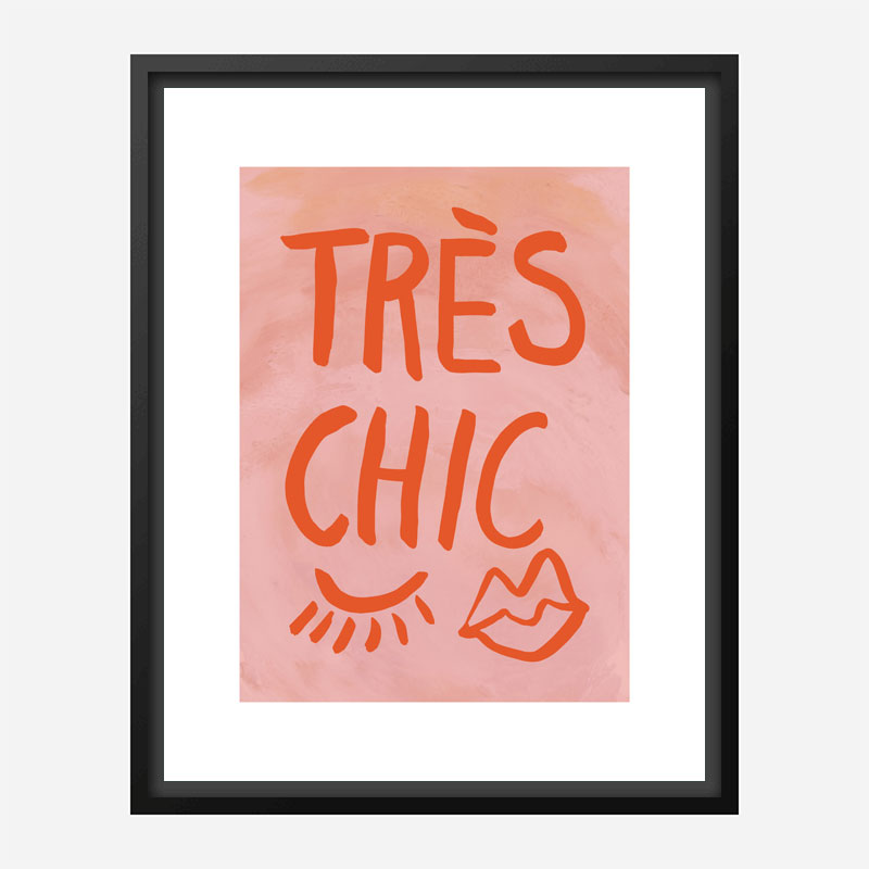 Tres Chic Pink Large Border Wall Art Print Tres Chic Pink Large Border Wall Art Print