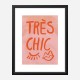 Tres Chic Pink Large Border Wall Art Print