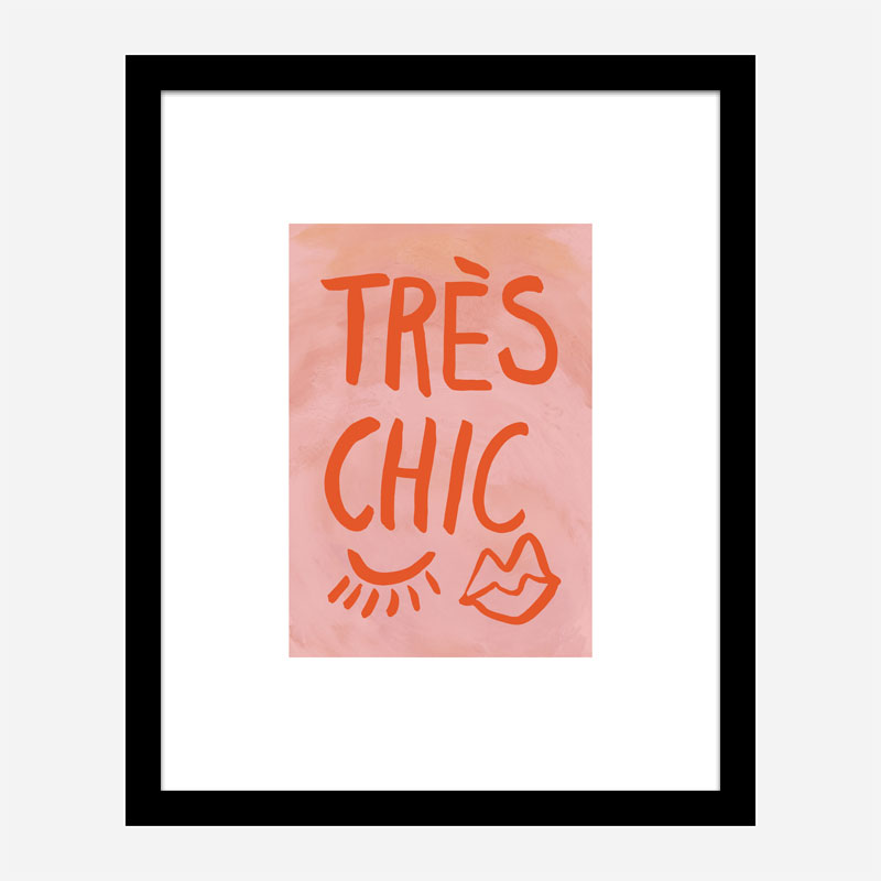 Tres Chic Pink Large Border Wall Art Print