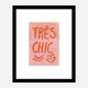 Tres Chic Pink Large Border Wall Art Print Tres Chic Pink Large Border Wall Art Print