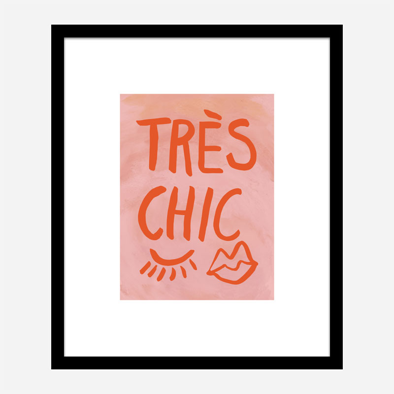 Tres Chic Pink Large Border Wall Art Print