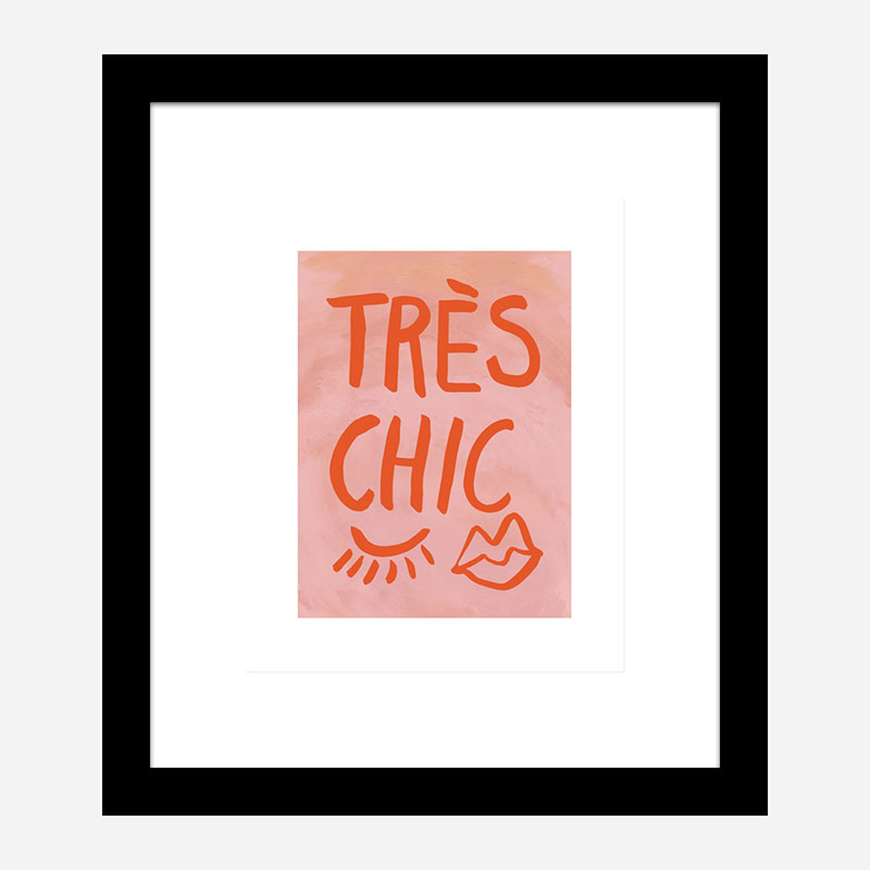 Tres Chic Pink Large Border Wall Art Print