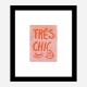 Tres Chic Pink Large Border Wall Art Print