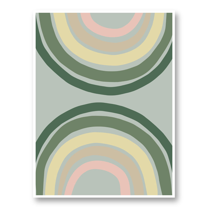 Double Rainbow Green Wall Art Print Double Rainbow Green Wall Art Print