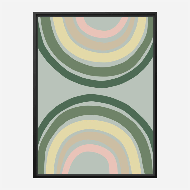 Double Rainbow Green Wall Art Print