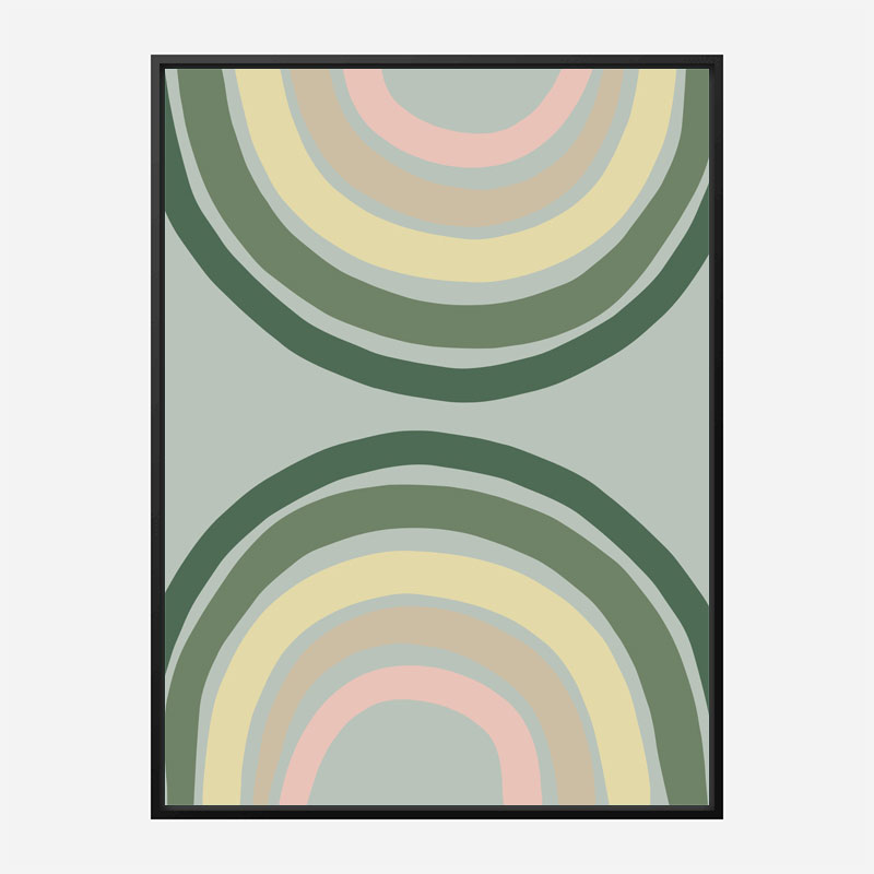 Double Rainbow Green Wall Art Print