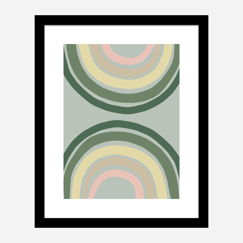 Double Rainbow Green Wall Art Print