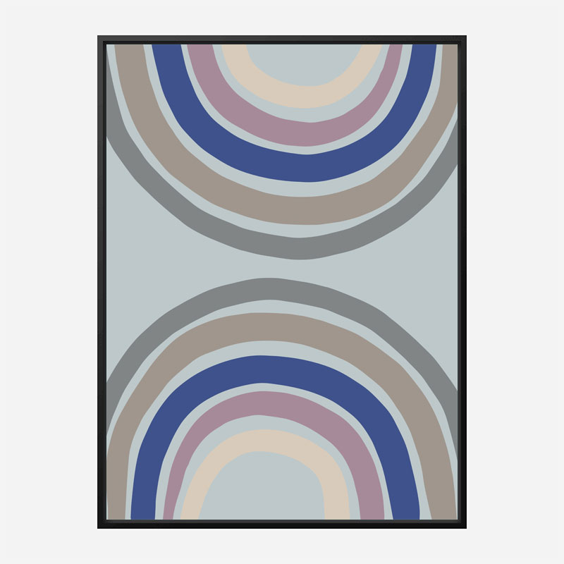 Double Rainbow Blue Wall Art Print Double Rainbow Blue Wall Art Print